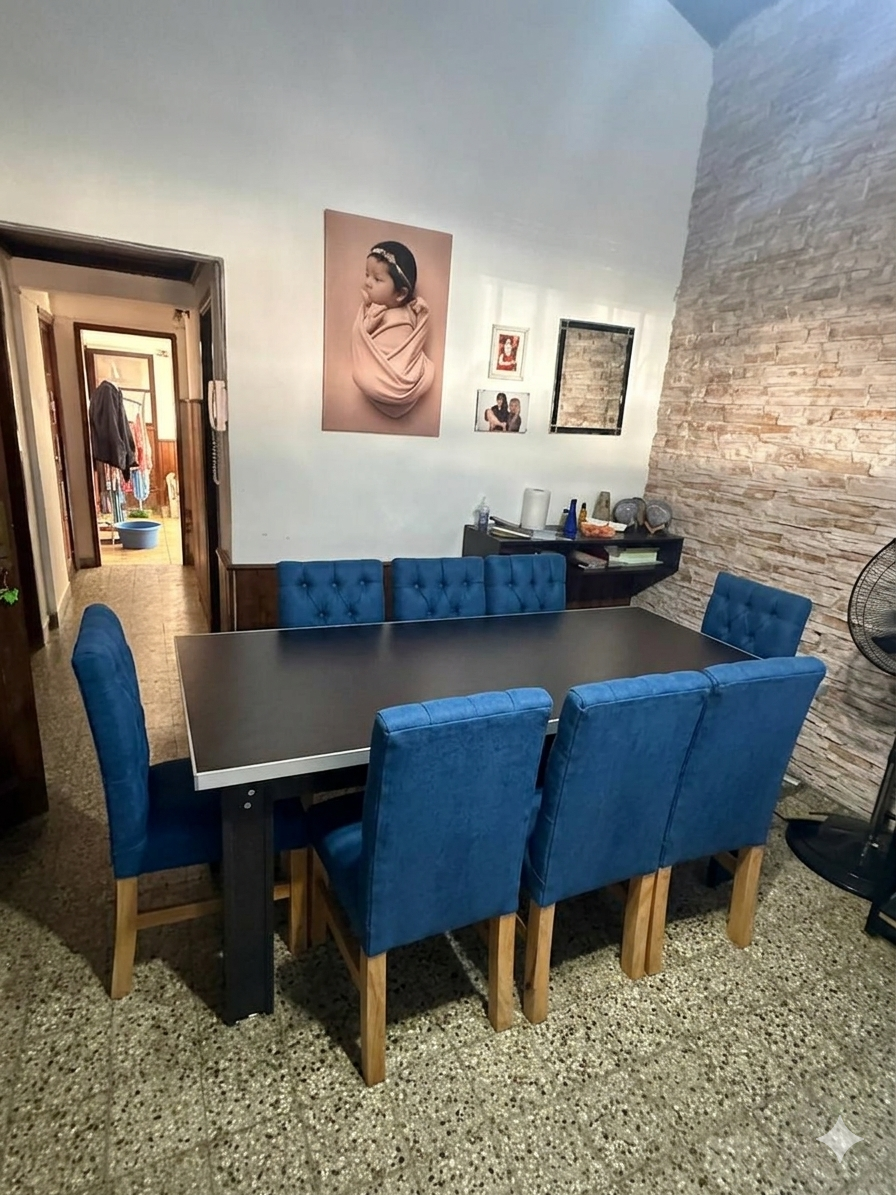 MESA Y 8 SILLAS CAPITONE - Olavarría