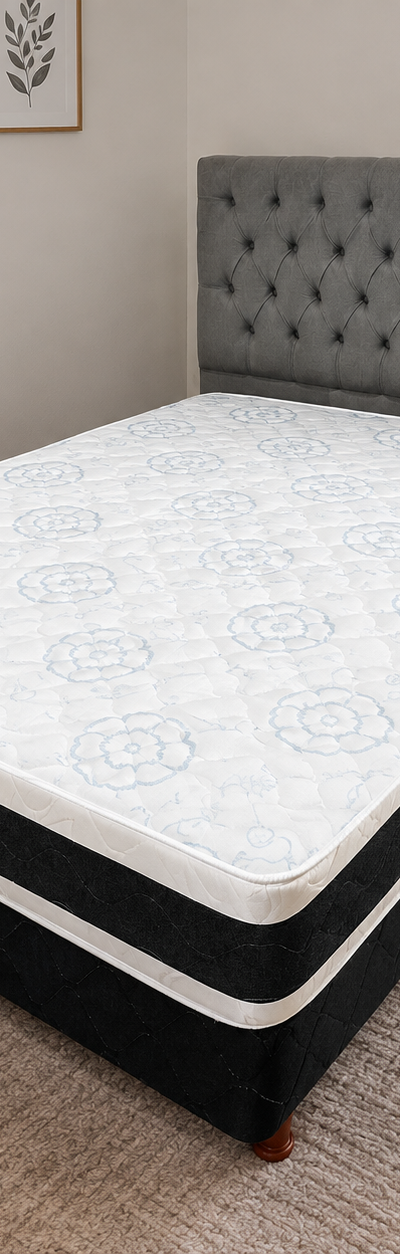 CAMA Y COLCHÓN 140. DOS PLASAS NO INCLUYE RESPALDO - Muebles Olavarría Buenos Aires